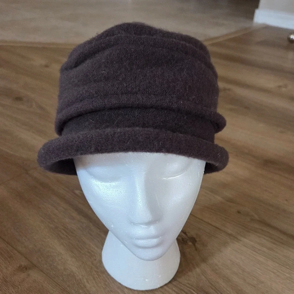 ADORA 1990s Womens Dark Brown Wool‎ Bucket Hat